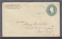 US Stamps 1878 B&O Railroad Cover with 2 handstamp