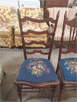 Needlepoint chair, horizontal back design