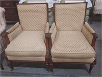 Antique club chairs, some wear to arms