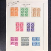 US Stamps 1930s-1950s Definitive Blocks Mint NH &