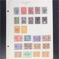US State Revenue Stamps Used on old pages, Stock T