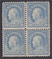 US Stamps #515 Mint NH/LH Block of 4, top left sta