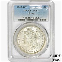1882-O/S Morgan Silver Dollar PCGS AU55 Strong