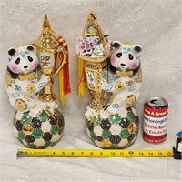 Rare Pair Of Porcelain Panda Bears Fu Dog Style?