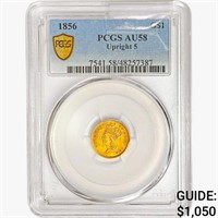 1856 Rare Gold Dollar PCGS AU58 Upright 5