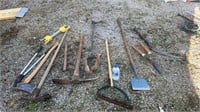 Garden Tools, Ax, post hole digger,