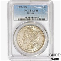 1882-O/S Morgan Silver Dollar PCGS AU58 Strong