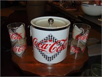 Coca-Cola Ice Bucket & (4) Cups