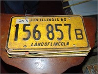 Bundle of (10) IL License Plates 70-80's