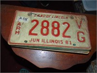 Bundle of (10) IL License Plates 70-80's