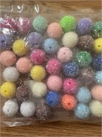 40PC 20mm Rhinestone Beads Acrylic CRYSTAL Beads