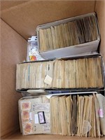 US Stamps Used thousands in bankers box in glassin