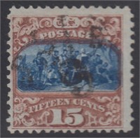 US Stamps #119 Used with short perf at top left, b