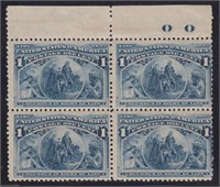 US Stamps #230 Mint NH Block of 4 with natural gum