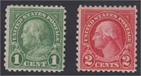 US Stamps #578-579 Mint (579 NH with offset on bac