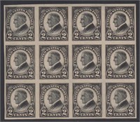 US Stamps #611 Mint NH/HR Block of 12 with 2 sciss