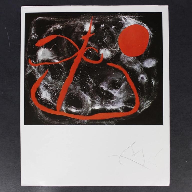 Joan Miro Autograph on photocopy of image if a