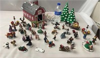 Christmas Figurine's, lighted barn , Christmas