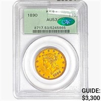 1890 CAC $10 Gold Eagle PCGS AU53