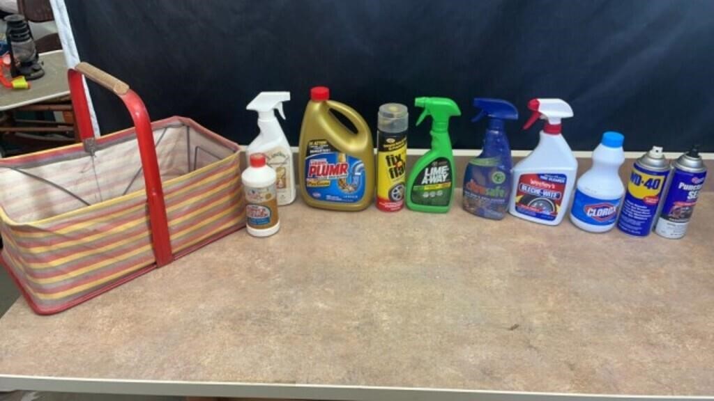 Tote full chemicals Drano is full