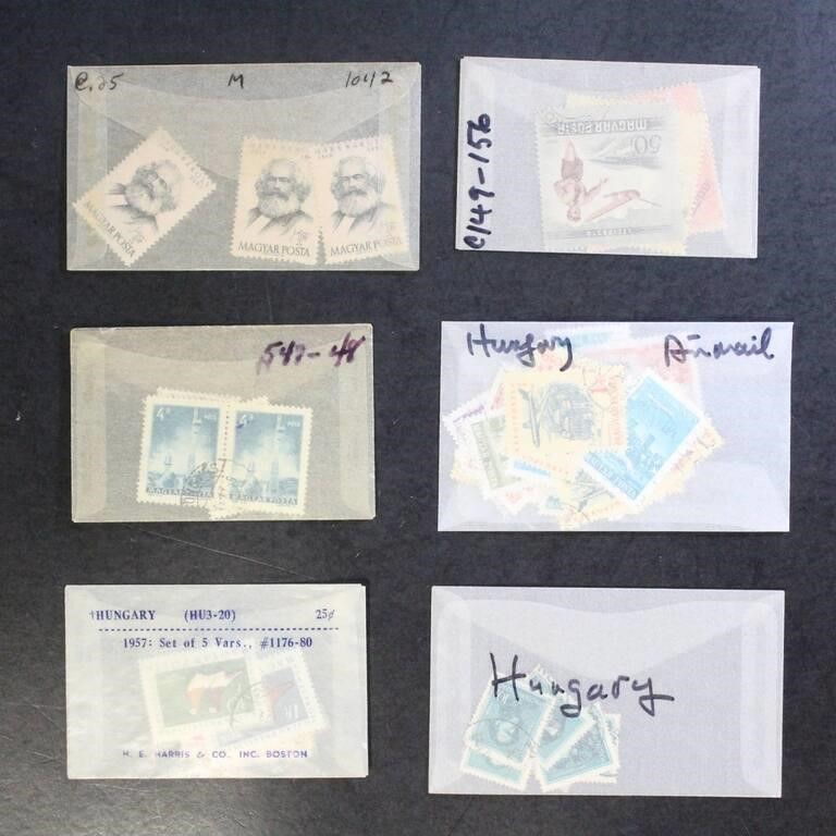 Hungary Stamps accumulation in glassines, lots of