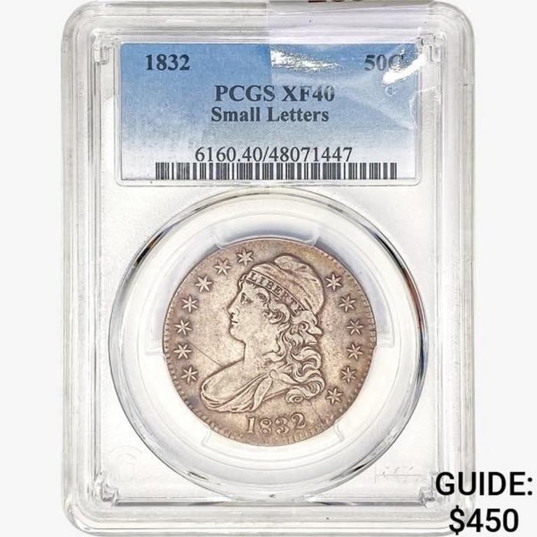 1832 Capped Bust Half Dollar PCGS XF40 SM.