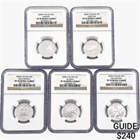 2008-S [5] State Silver Quarters NGC PF70 UC