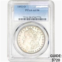 1892-O Morgan Silver Dollar PCGS AU58