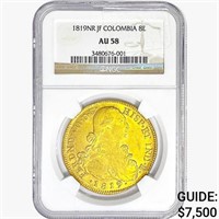 1819NR .7614oz. Gold JF Colombia 8Escudos NGC