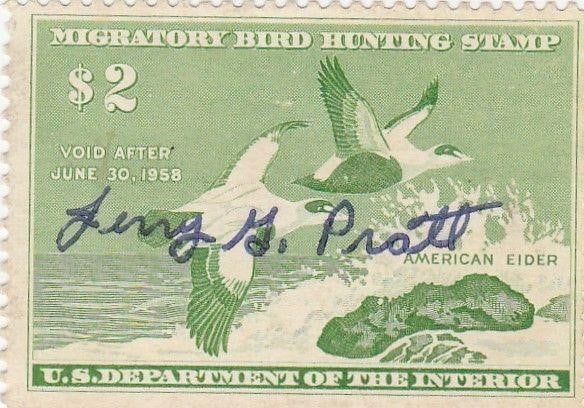 1958 Department of the Interior Duck Hunting Stamp