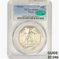 1925 CAC Norse Medal Thick PCGS MS65