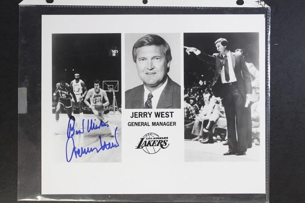 Jerry West Autograph on 8x10" General Manager blac