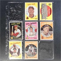 1959 Topps Baseball Cards, few creases/stains, but