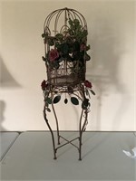 34 in metal birdcage and plant stand will separate