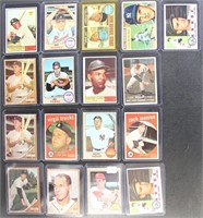 1950s-1960s Topps Baseball Cards, 17 mostly differ