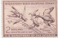 unused 1954 Dept of the Interior Duck  Stamp