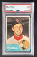Stan Musial 1963 Topps #250 Baseball Card, graded