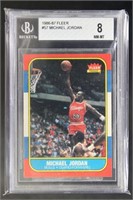 Michael Jordan 1986 Fleer #57 Basketball Card, gra