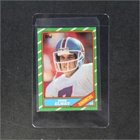 John Elway 1986 Topps #112 Football card, with no