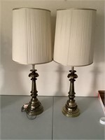 37 in brass lamps set of 2