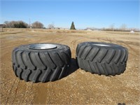 PAIR OF 900/60R32 FIRESTONE RADIALS ON RIMS