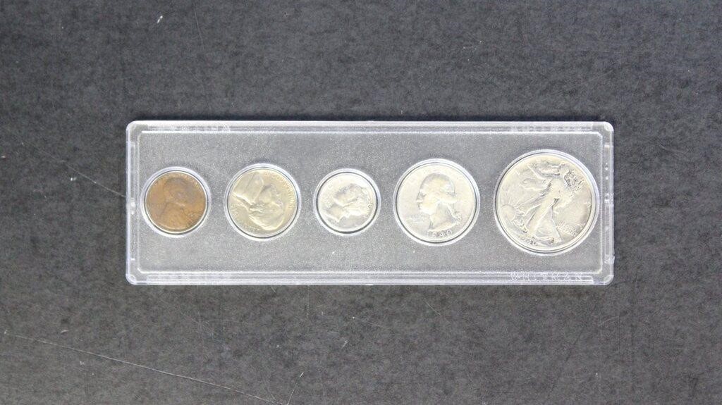 US Coins 1940 Year Set, circulated, all Philadelph
