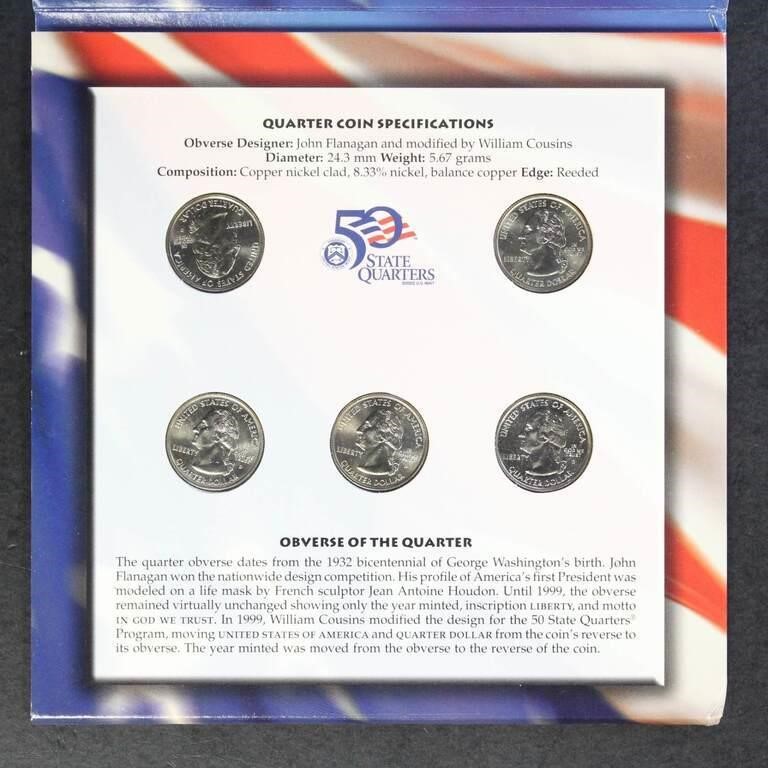 US & Euro Coins in Commemorative Folder, 12 Euros
