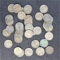 US Coins 40 1942-1945 Silver War Nickels, circulat