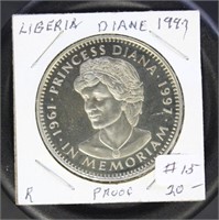 Liberia Coins 1997 Princess Diana Proof 5 Dollars