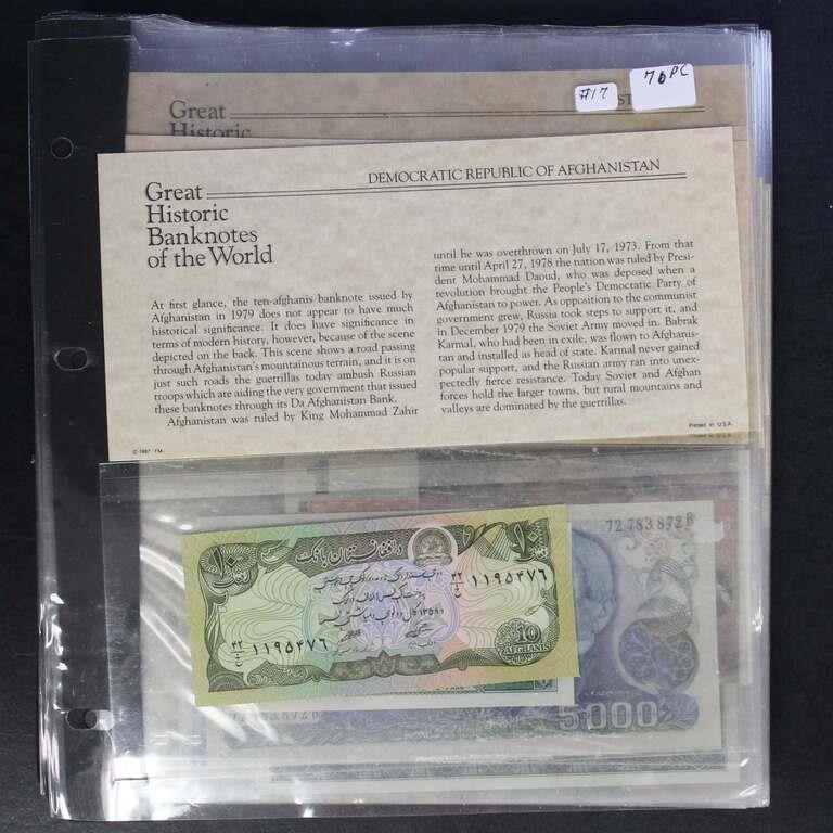 Worldwide Paper Money lot of 70 pieces, almost com