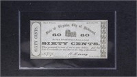 1862 Virginia Obsolete Currency $0.60 Uncirculated