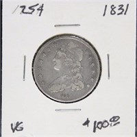 US Coins 1831 Bust Quarter, circulated