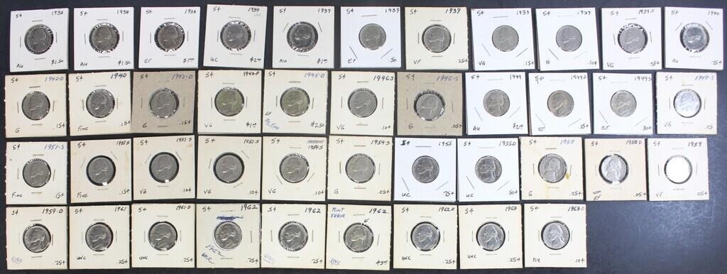 US Coins Jefferson Nickels $0.05, circulated in de