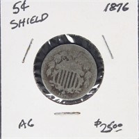 US Coin 1876 Shield Nickel $0.05, circulated in de